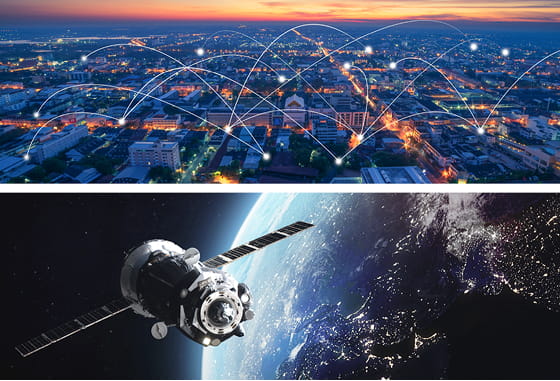 Prosperity area showing a city and space